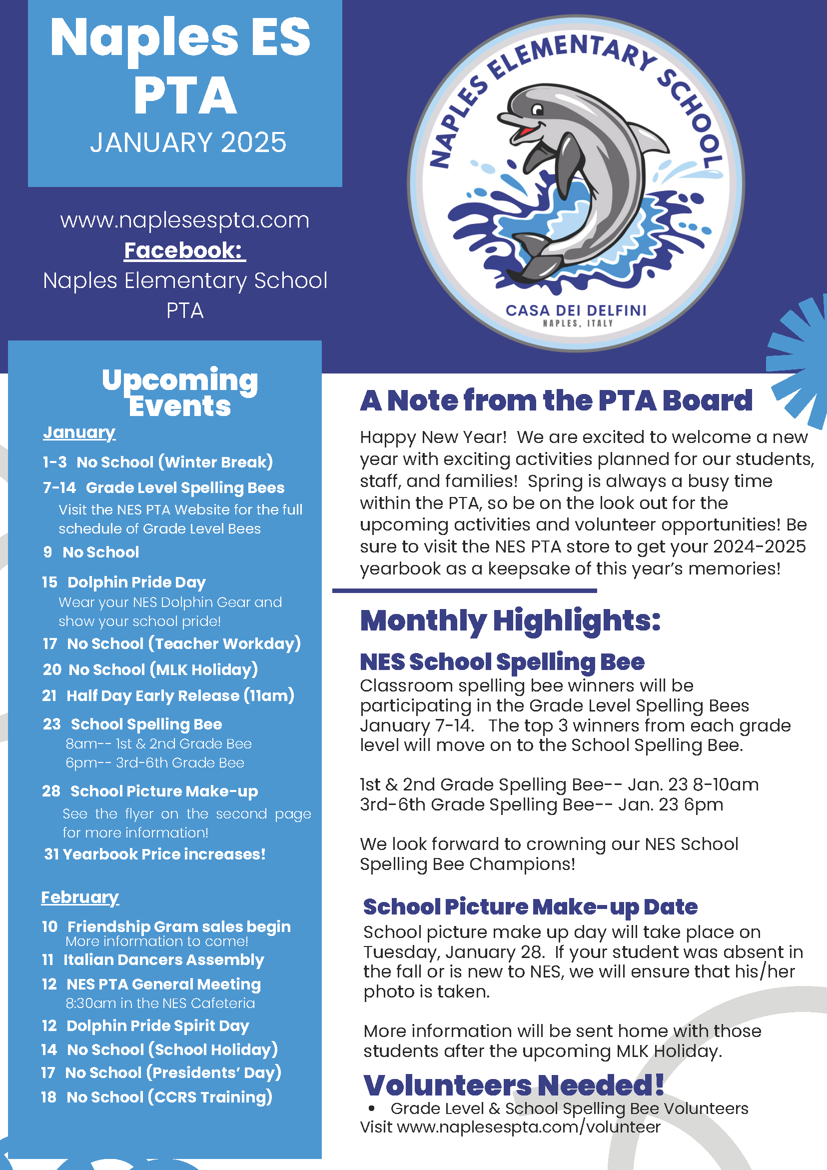 Naples ES PTA January Newsletter