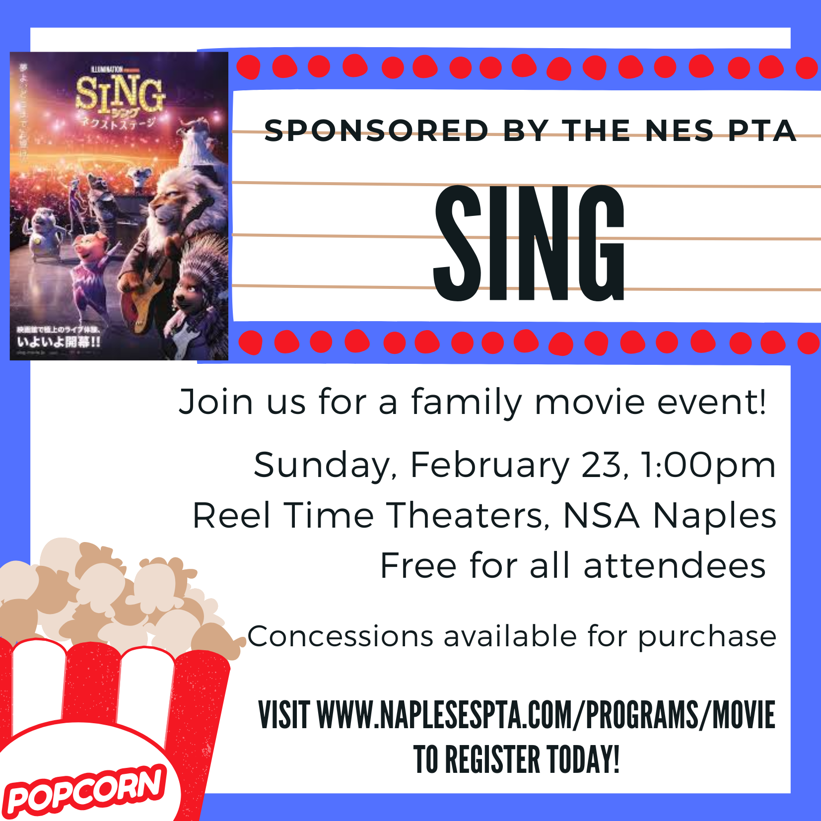 PTA Family Movie Night presents Sing