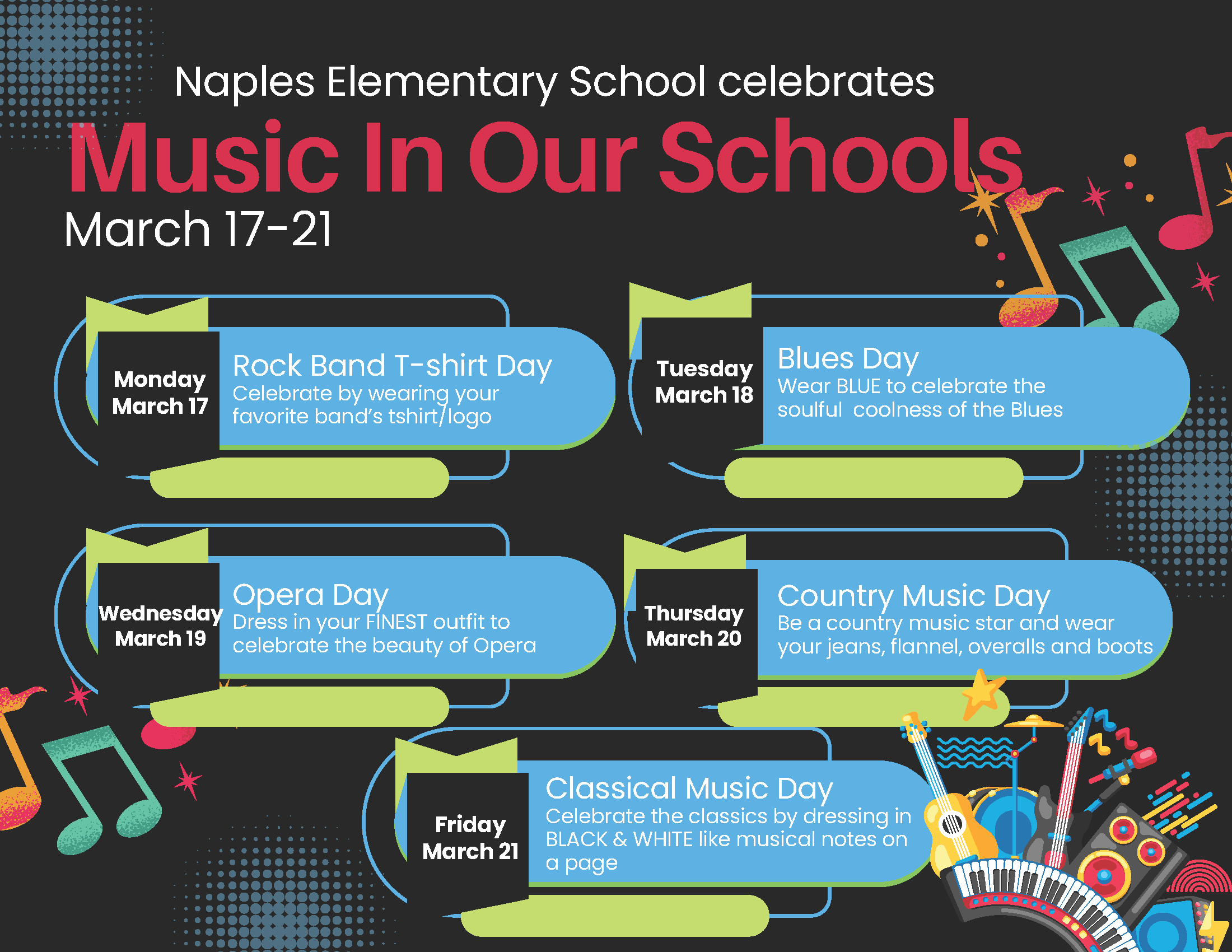 Music in our Schools Month Spirit Week: March 17 - 21
